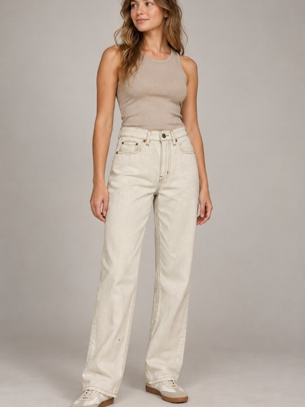 BDG Cowboy Jeans White Size 26 100% Cotton Straight Leg Denim Minimalist